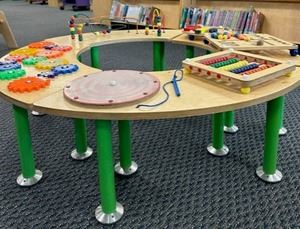 A small kids play table at the library