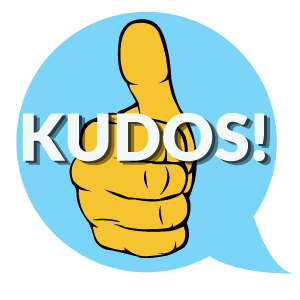 Kudos-button, thumbs up with light blue background comment bubble